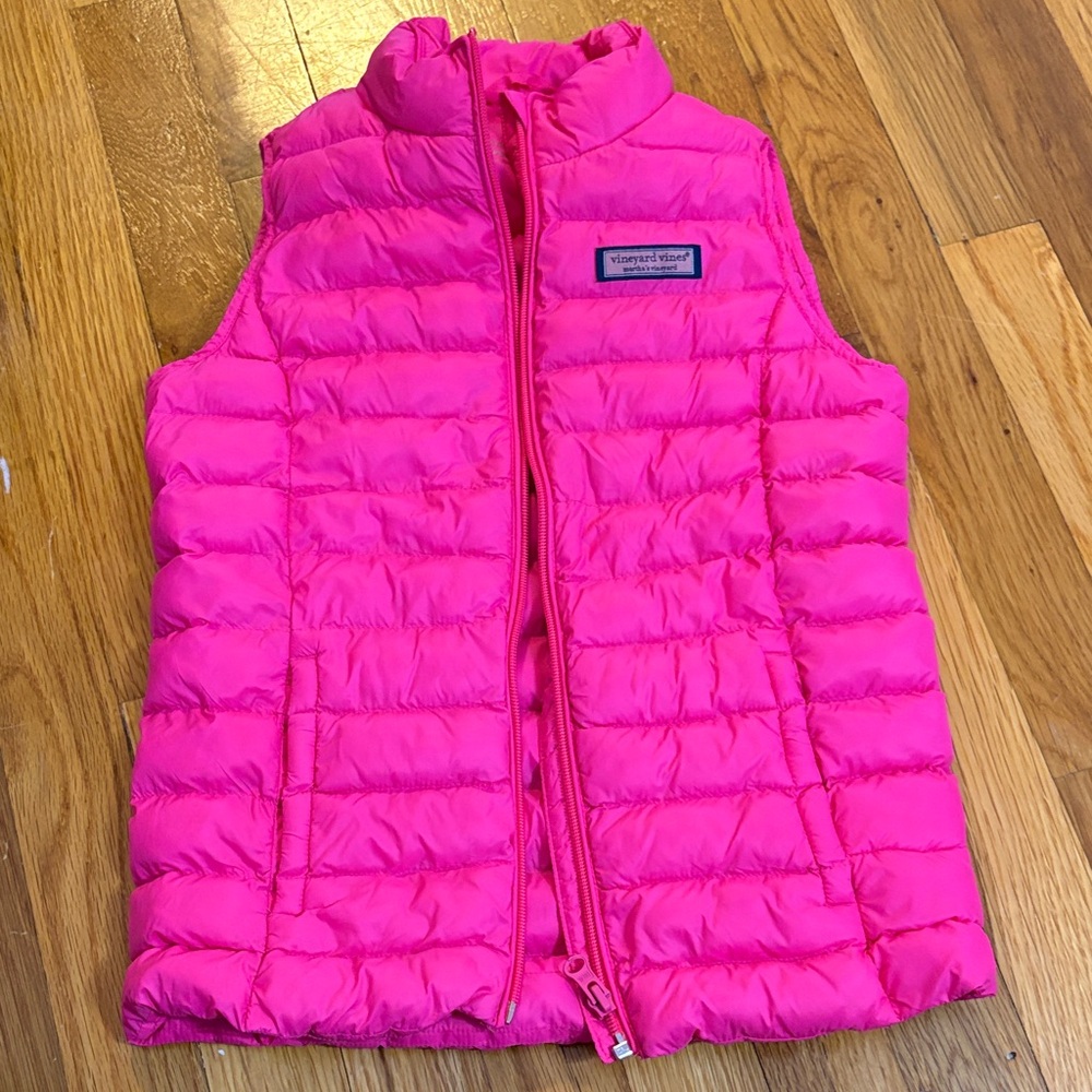 Vineyard Vines Bright Pink Quilted Puffer Vest